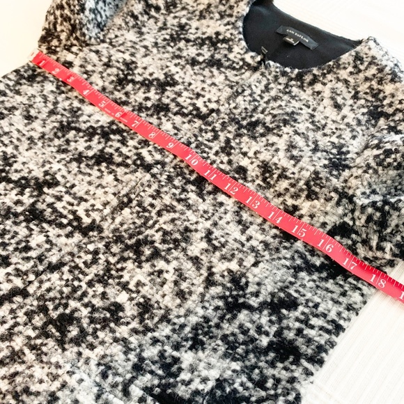 Ann Taylor Wool Blend Black White Full Zip Blazer - Picture 10 of 11